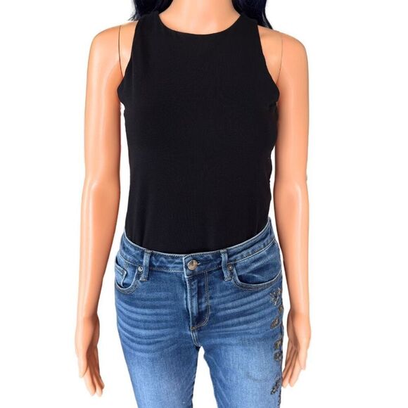 Old Navy Women’s Plain Black High Neck Bodysuit Size Medium - Picture 3 of 5
